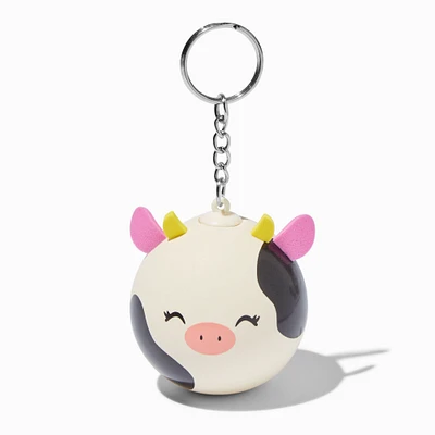 Black & White Cow Stress Ball Keychain