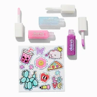 Teddy Bear Pouch Lip Gloss & Sticker Set - 4 Pack