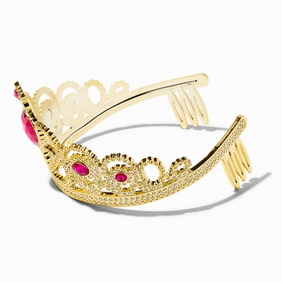 Claire's Club Pink Heart Gold Crown