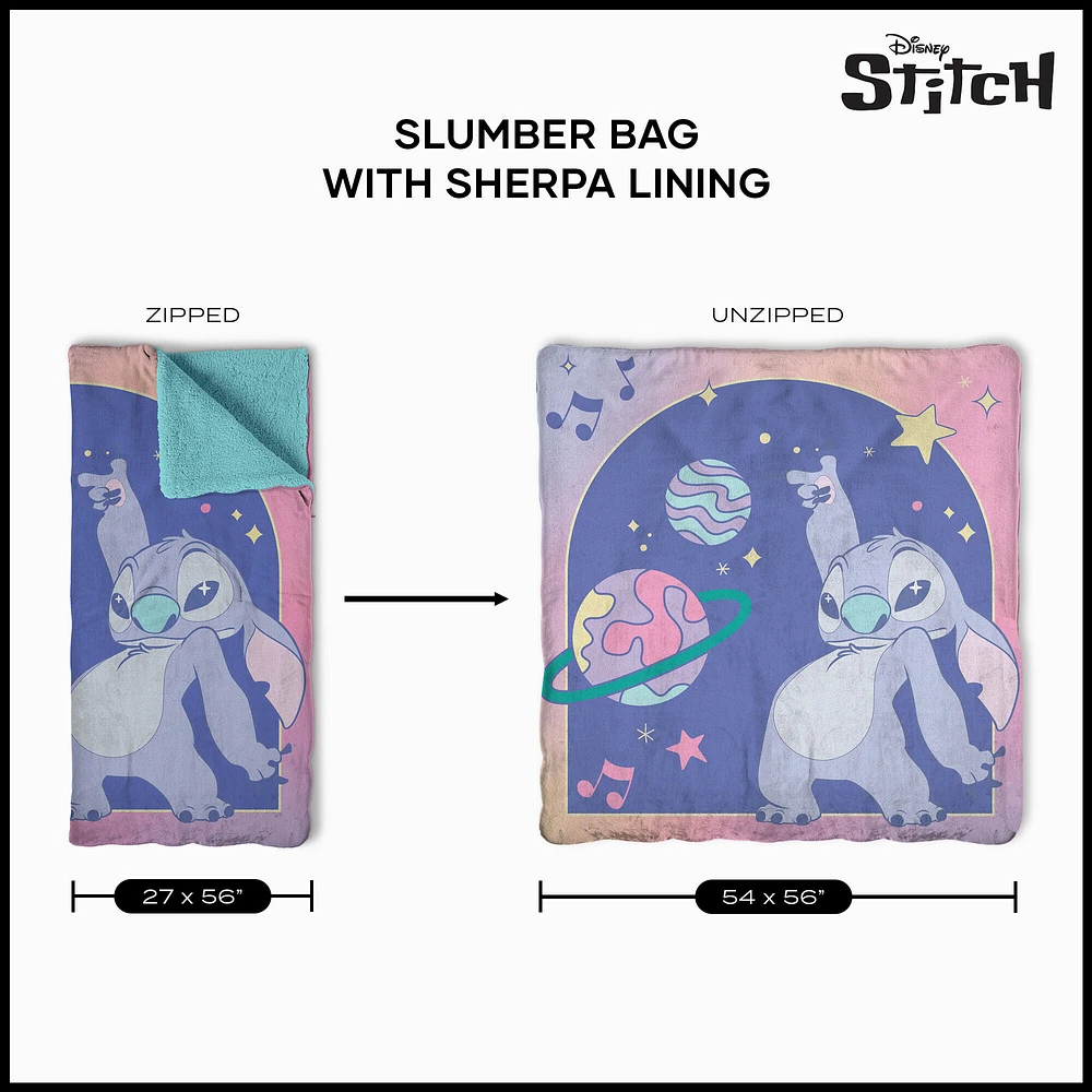 Disney Stitch Weird Alien Silk Touch Throw Blanket Sherpa Slumber Bag (ds)