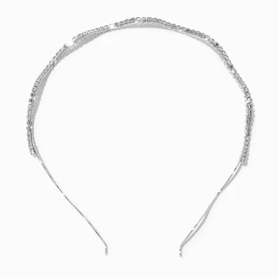 Silver Rhinestone Wavy Headband