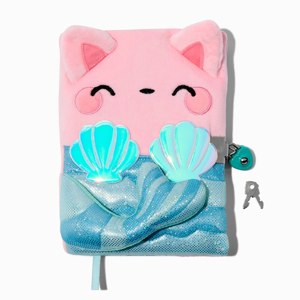 Mermaid Cat Plush Lock Diary