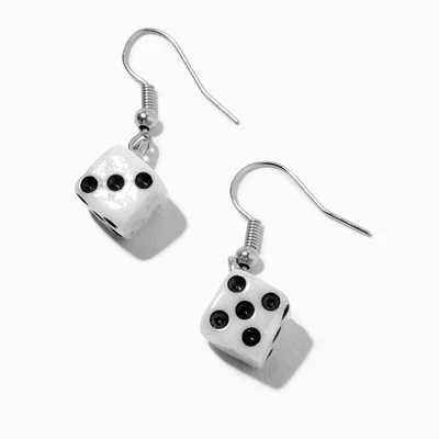 Black & White Dice 1" Drop Earrings