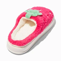 Claire's Club Pink Strawberry Plush Slippers