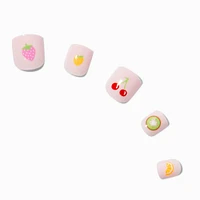 Fruit Salad Square Press On Faux Nail Set - 24 Pack