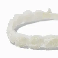 Claire's Club White Rose Flower Headwrap