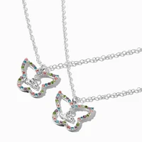 Best Friends Big Sis & Little Sis Butterfly Pendant Necklaces - 2 Pack