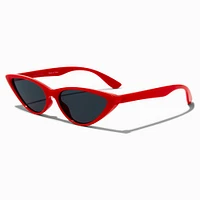 Red Slim Cat Eye Sunglasses