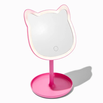 Pink Cat Shaped Light-Up Mirror