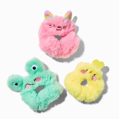 Claire's Club Fuzzy Animal Scrunchies - 3 Pack