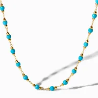 C LUXE by Claire's 18k Yellow Gold Plated Turquoise Beaded Necklace