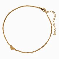 Gold-tone Single Heart Chain Anklet