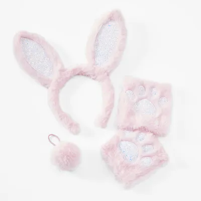 Pink Easter Bunny Headband, Wristbands, & Hair Tie Dress Up Set - 3 Pack
