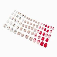 Holiday Mixed Press On Vegan Faux Nail Set - 3 Pack