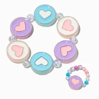 Claire's Club Heart Disc Beaded Jewelry Set - 3 Pack