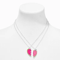 Best Friends Watermelon Split Heart Pendant Necklaces - 2 Pack