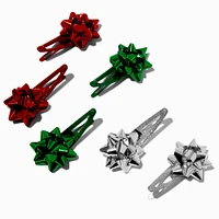 Christmas Gift Bows Snap Hair Clips - 6 Pack