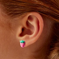 Glitter Strawberry Stud Earrings