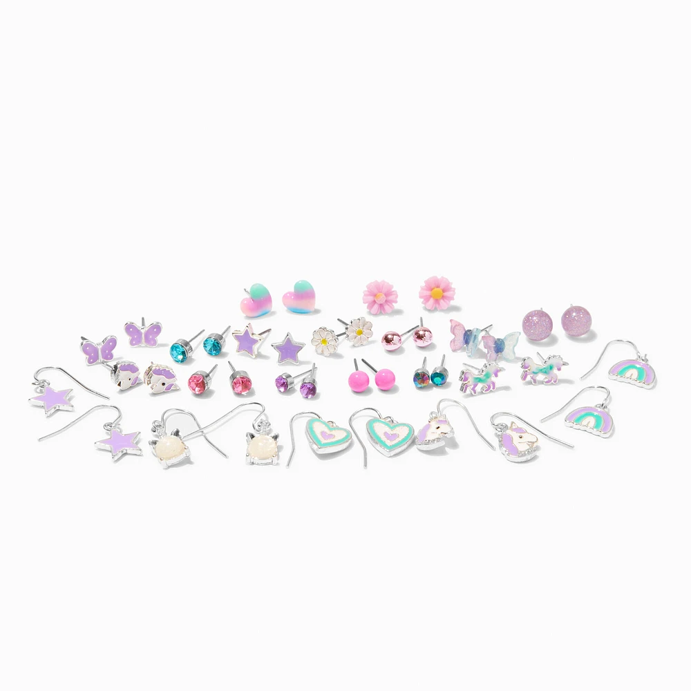 Mint & Lilac Unicorn Earrings Set - 20 Pack