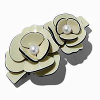 Ivory Roses Pearl Embellished Hair Clip