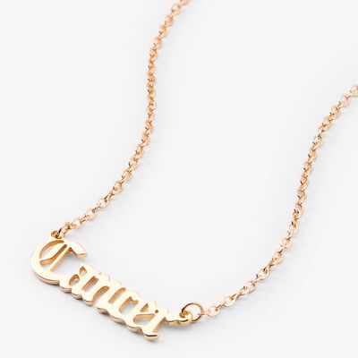 Gold Gothic Zodiac Pendant Necklace - Cancer