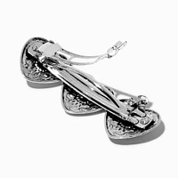 Silver-tone Cowgirl Heart Hair Barrette Clip