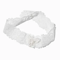 Claire's Club White Butterfly Lace Headwrap