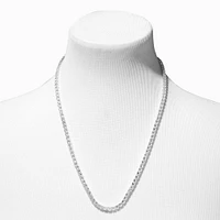 Silver-tone Crystal Chain Necklace