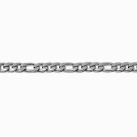 Silver-tone Stainless Steel 6MM Figaro Chain Bracelet