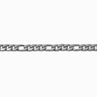 Silver-tone Stainless Steel 6MM Figaro Chain Bracelet