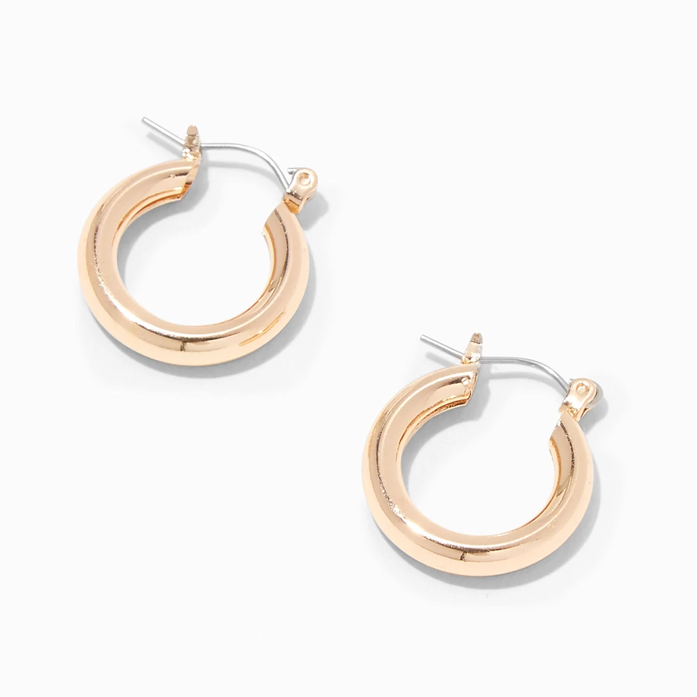 Gold 20MM Tube Hoop Earrings