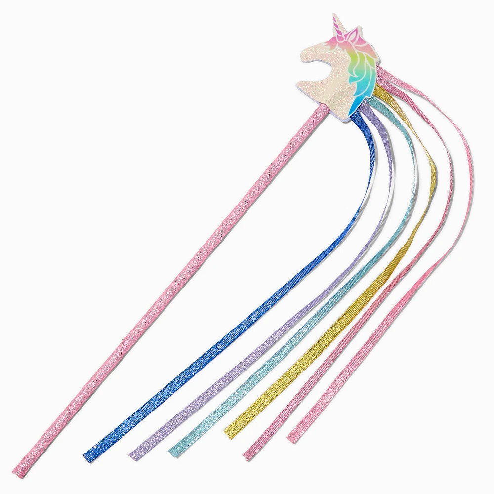 Claire's Club Rainbow Unicorn Ribbon Wand