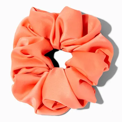 Giant Orange Silky Hair Scrunchie