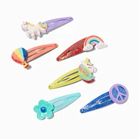 Claire's Club Rainbow Unicorn Snap Hair Clips - 6 Pack