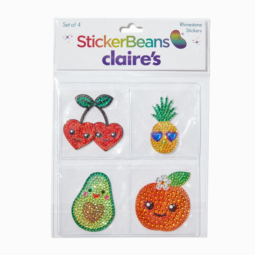 StickerBeans® x Claire's Fruit Rhinestone Sticker Set - 4 Pack