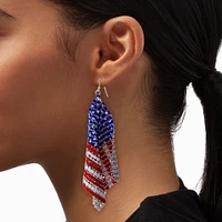 American Flag 3" Mesh Drop Earrings