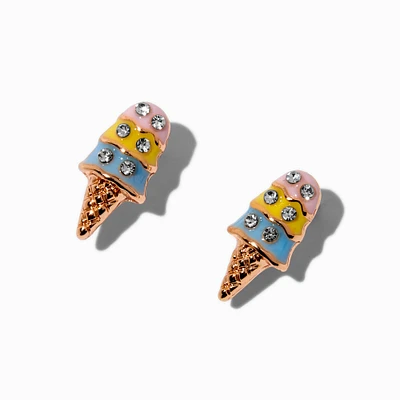 Pastel Ice Cream Cone Stud Earrings