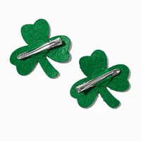 St. Patrick's Day Crystal Shamrock Hair Clips - 2 Pack