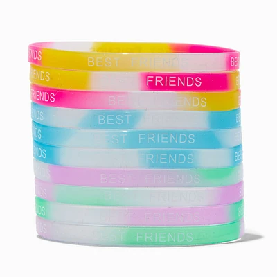 Best Friends Glow in the Dark Ombré Stretch Bracelets - 10 Pack