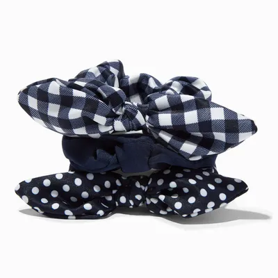 Claire's Club Navy Pattern Hair Scrunchies - 3 Pack