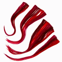 Red Tinsel Faux Hair Clip In Extensions - 4 Pack