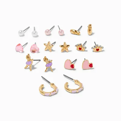 Pretty Ballet Stud Earrings - 9 Pack