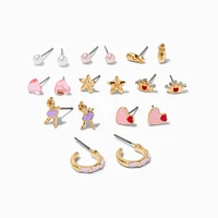 Pretty Ballet Stud Earrings - 9 Pack