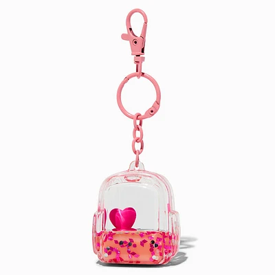 Pink Backpack Water-Filled Keychain