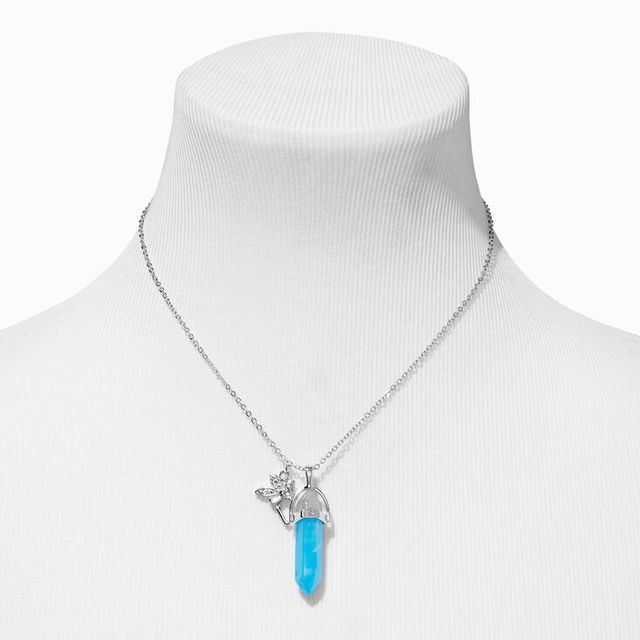 Glow in the Dark Mystical Gem Pendant Necklace - Blue