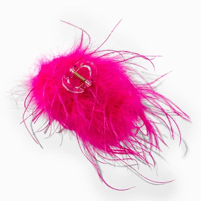 Hot Pink Feather Large Hair Claw