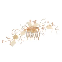 Rose Gold Large Floral Branch Hair Comb