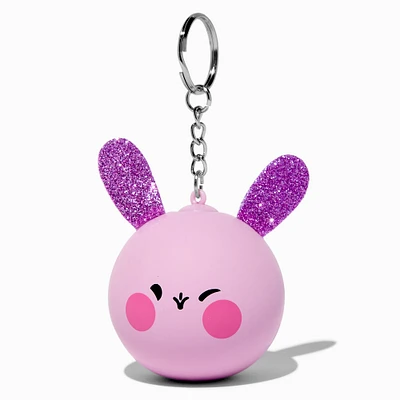 Pink Bunny Stress Ball Keychain