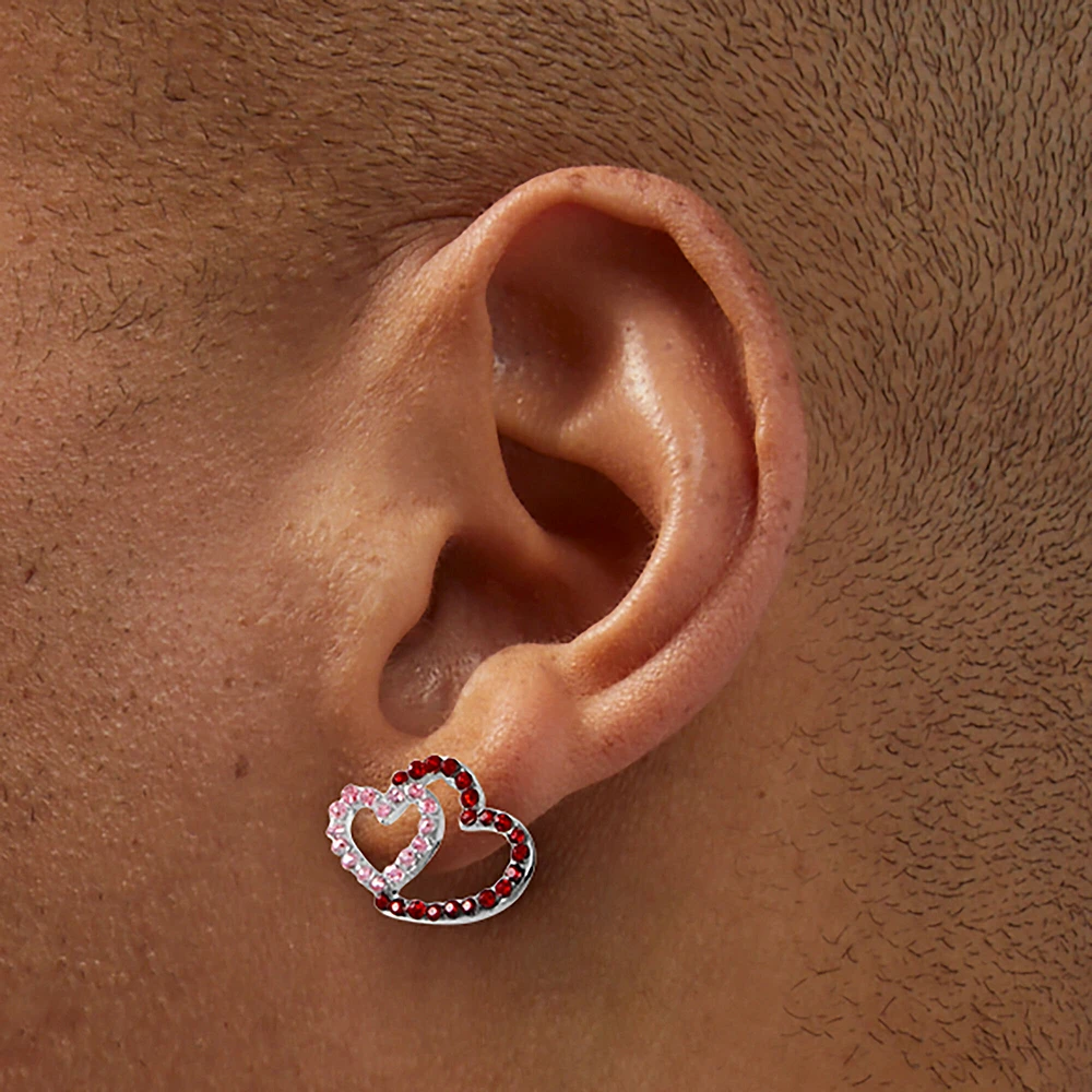 Two Hearts Stud Earrings