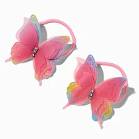 Claire's Club Pink Butterfly Hair Ties - 2 Pack